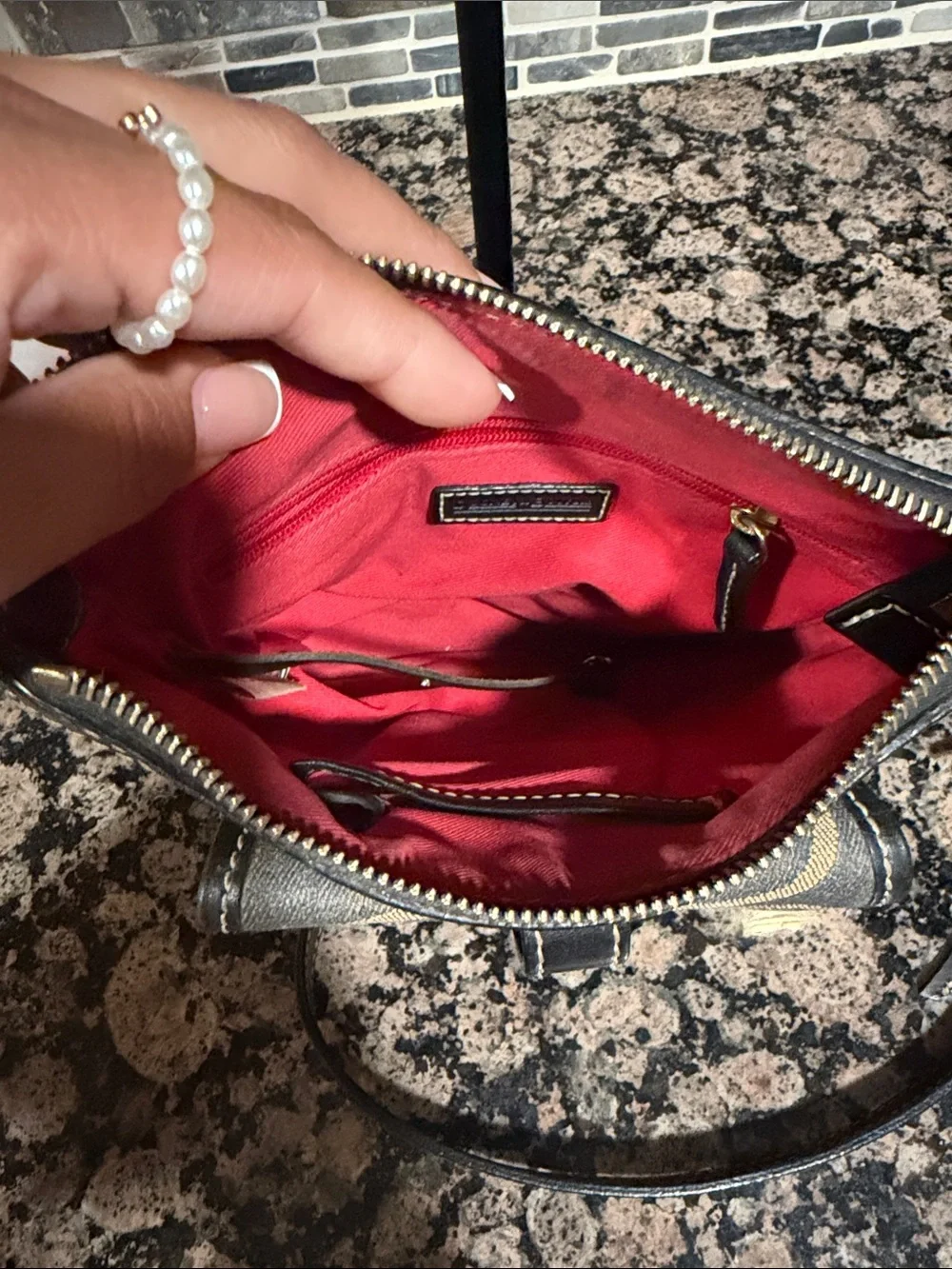 Y2K Dooney & Bourke signature heart-monogram canvas crossbody